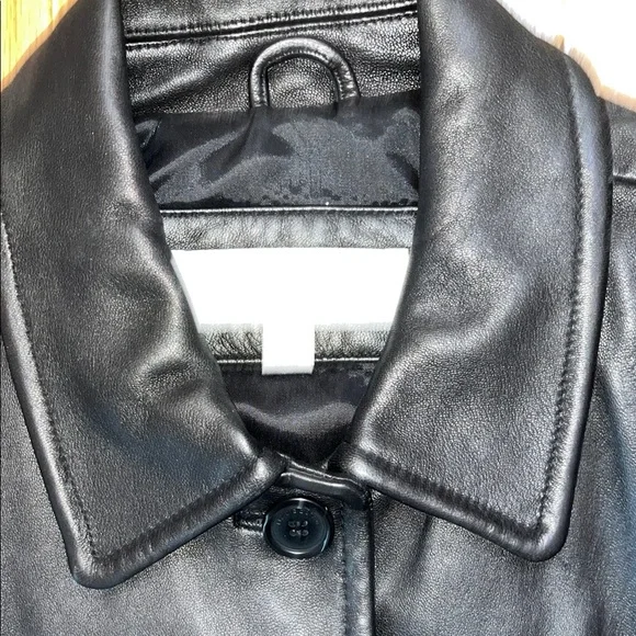 Leather jacket black classic style Liz Claiborne XL - Picture 2 of 9